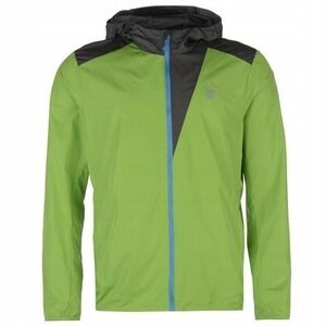 Spyder 177665 Men's Medium- Green Full Zip Long Sleeve Hooded Windbreaker Jacket